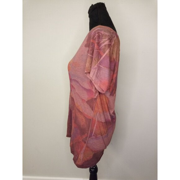 twenty-one Red Orange V-Neck Bleach Washed Short Sleeve Tee Size Large - Picture 2 of 6